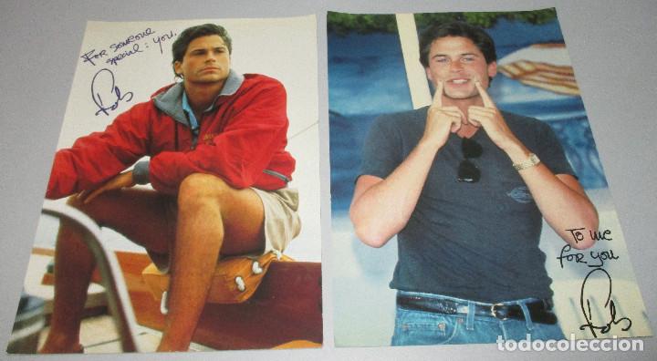 Coleccionismo de Revistas y Peri&oacute;dicos: SUPER POP lote 2 fotograf&iacute;as gran tama&ntilde;o con aut&oacute;grafo impreso, ROB LOWE