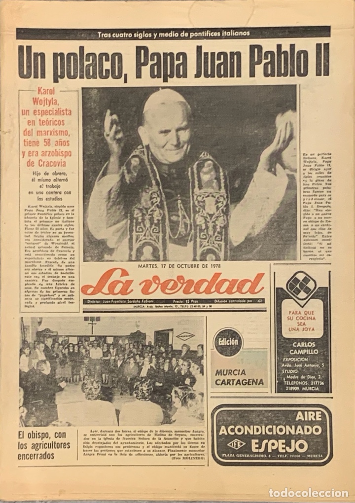 Coleccionismo de Revistas y Peri&oacute;dicos: Diario LA VERDAD de Murcia. 17 octubre 1978.