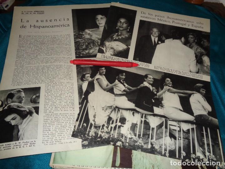 Coleccionismo de revistas y peri&oacute;dicos: RECORTE : III FESTIVAL CINE SAN SEBASTIAN : LOLA FLORES. MUNDO HISPANICO, SPTMBRE 1957