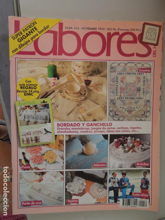Coleccionismo de Revistas y Peri&oacute;dicos: LABORES DEL HOGAR REVISTA N&ordm; 416 - 11-1992 - BORDADO Y GANCHILLO - CON PATRONES