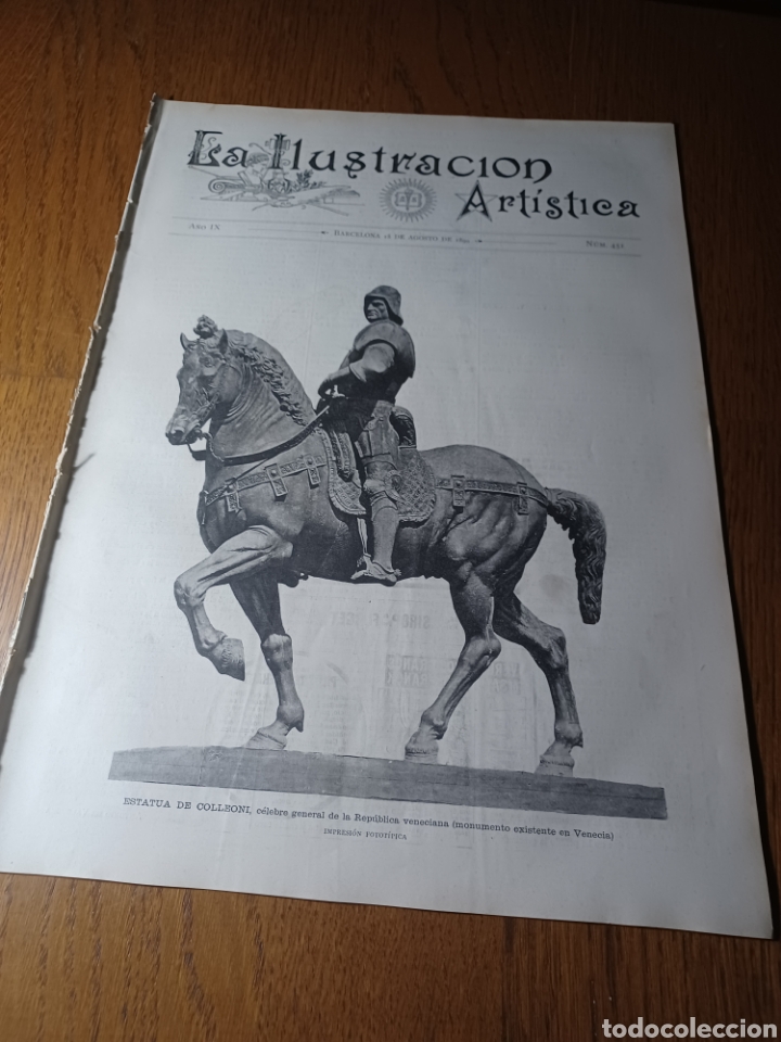 Sammeln von Zeitschriften und Zeitungen: REVISTA 1890 ESTATUA GENERAL COLLEONI. CIMBORRIO CATEDRAL BURGOS.MEDALLON SAN JORGE AUDIENCIA BARCEL
