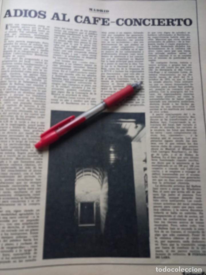 Coleccionismo de Revistas y Peri&oacute;dicos: CIERRE DEL CAFE-CONCIERTO BEETHOVEN DE MADRID. RECORTE TRIUNFO DICIEMBRE 1973