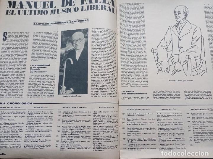Coleccionismo de revistas y peri&oacute;dicos: MANUEL DE FALLA, ULTIMO MUSICO LIBERAL. RECORTE TRIUNFO NOVIEMBRE 1971