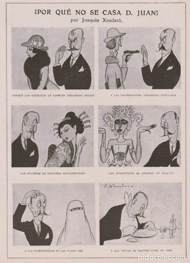 Colecionismo de Revistas e Jornais: &iquest;Por qu&eacute; no se casa D. Juan? / p&aacute;gina de humor de Joaqu&iacute;n Xaudar&oacute; - 1923