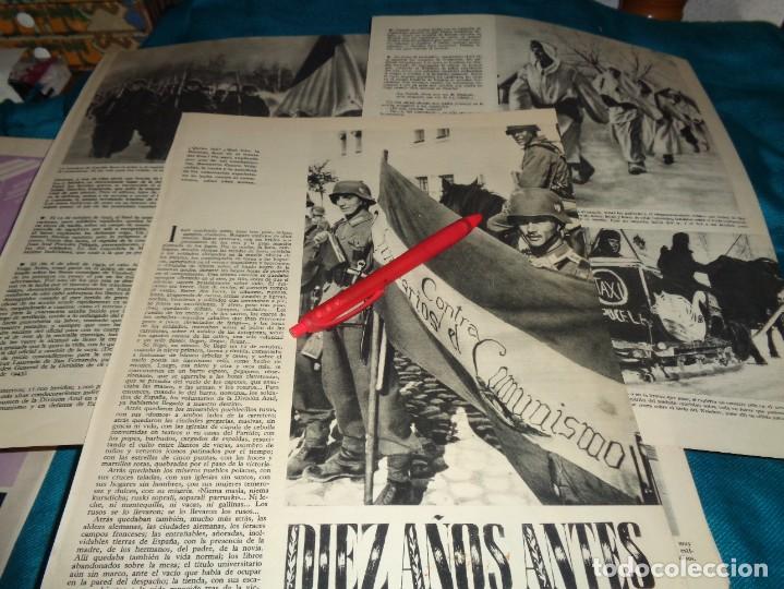 Coleccionismo de Revistas y Peri&oacute;dicos: RECORTE : LA DIVISION AZUL , EN EL FRENTE DEL ESTE. MUNDO HISPANICO, ENERO 1952