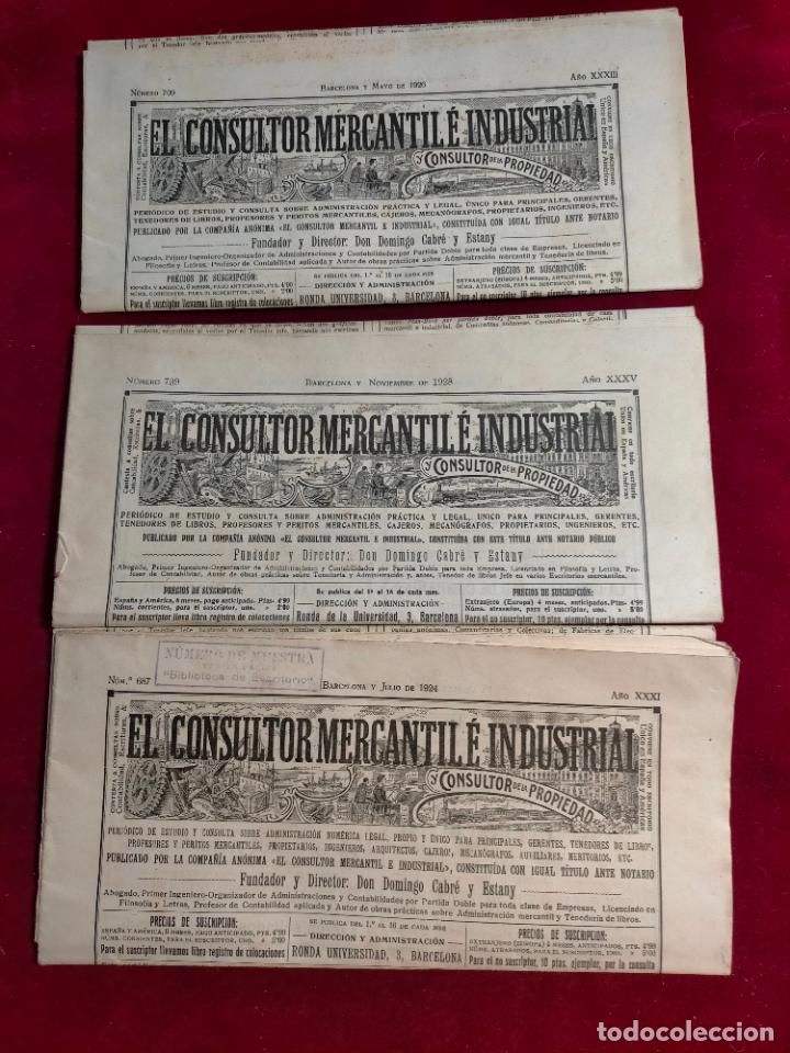 Collection Magazines and Newspapers: LOTE DIARIOS EL CONSULTOR MERCANTIL &Eacute; INDUSTRIAL DE PROPIEDAD DON DOMINGO CABR&Eacute; Y ESTANY 1931 33 35