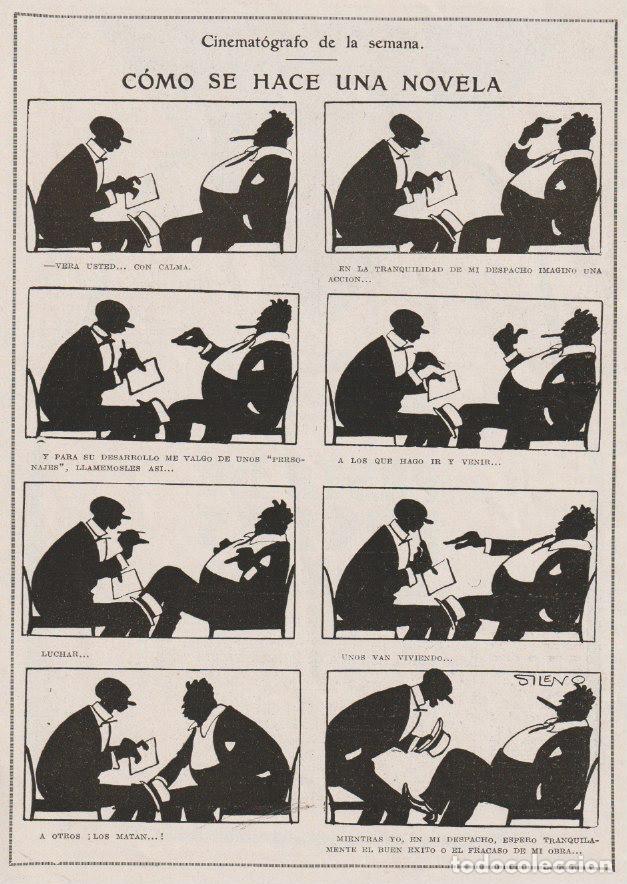 Collectionnisme de Revues et Journaux: C&oacute;mo se hace una novela / p&aacute;gina de humor por Sileno - 1925