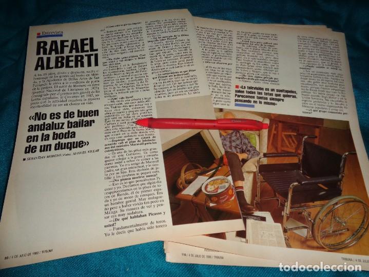 Coleccionismo de Revistas y Peri&oacute;dicos: RECORTE : ENTREVISTA A RAFAEL ALBERTI. TRIBUNA, JULIO 1988