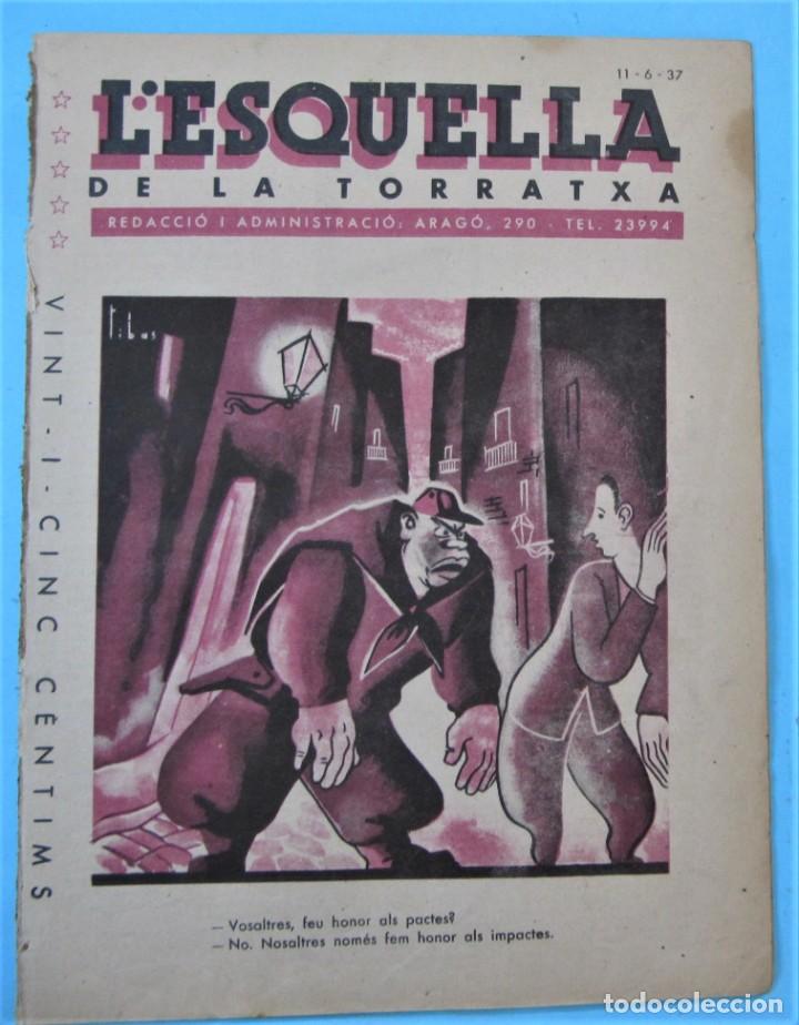 Collezionismo di Riviste e Giornali: L'ESQUELLA DE LA TORRATXA. N&ordm; 3016. 11 JUNY 1937. MUERTE DEL GENERAL MOLA.