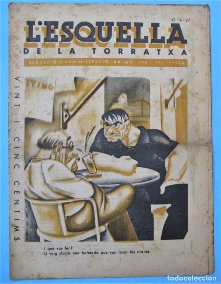 Coleccionismo de Revistas y Peri&oacute;dicos: L'ESQUELLA DE LA TORRATXA. N&ordm; 3025. 13 AGOST 1937.