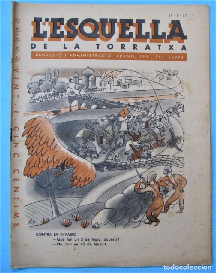 Coleccionismo de revistas y peri&oacute;dicos: L'ESQUELLA DE LA TORRATXA. N&ordm; 3027. 27 AGOST 1937.
