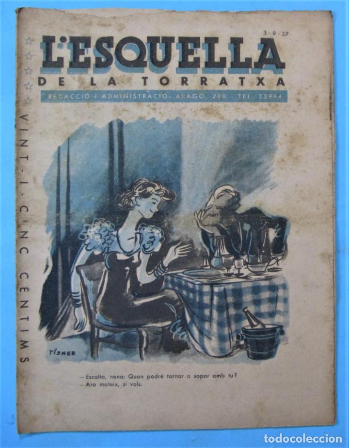 Coleccionismo de revistas y peri&oacute;dicos: L'ESQUELLA DE LA TORRATXA. N&ordm; 3028. 3 SETEMBRE 1937.
