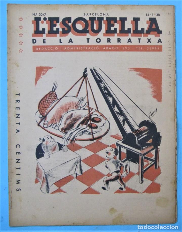 Coleccionismo de revistas y peri&oacute;dicos: L'ESQUELLA DE LA TORRATXA. N&ordm; 3047. 14 GENER 1938.