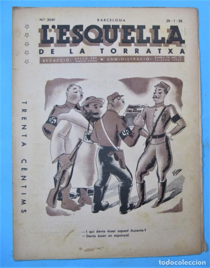 Coleccionismo de revistas y peri&oacute;dicos: L'ESQUELLA DE LA TORRATXA. N&ordm; 3049. 28 GENER 1938.