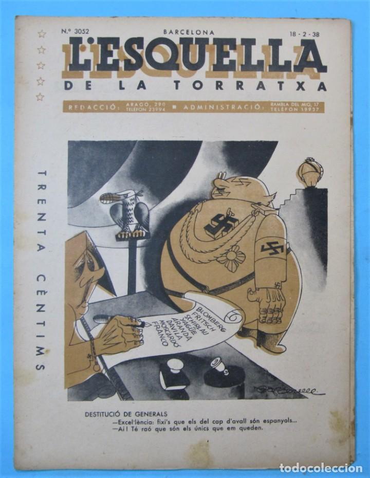 Coleccionismo de revistas y peri&oacute;dicos: L'ESQUELLA DE LA TORRATXA. N&ordm; 3052. 18 FEBRER 1938.