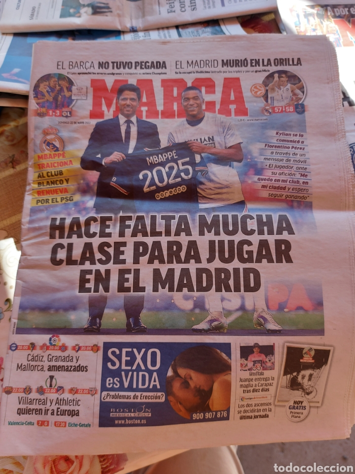 Coleccionismo de Revistas y Peri&oacute;dicos: PERIODICO MARCA 22 MAYO 2022. MBAPPE EN PSG