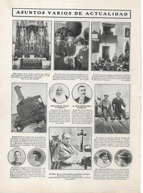 Collectionnisme de Revues et Journaux: 1908 HOJA REVISTA ALBACETE HELL&Iacute;N FRANCOS RODR&Iacute;GUEZ HOMENAJE A MELCHOR DE MACANAZ