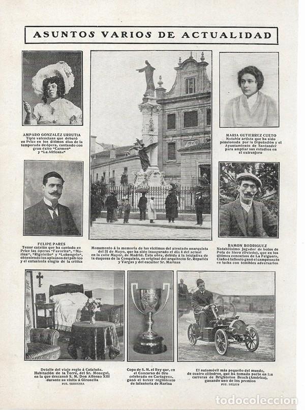 Coleccionismo de Revistas y Peri&oacute;dicos: 1908 HOJA REVISTA ASTURIAS POLA DE SIERO JUGADOR DE BOLOS RAM&Oacute;N RODR&Iacute;GUEZ