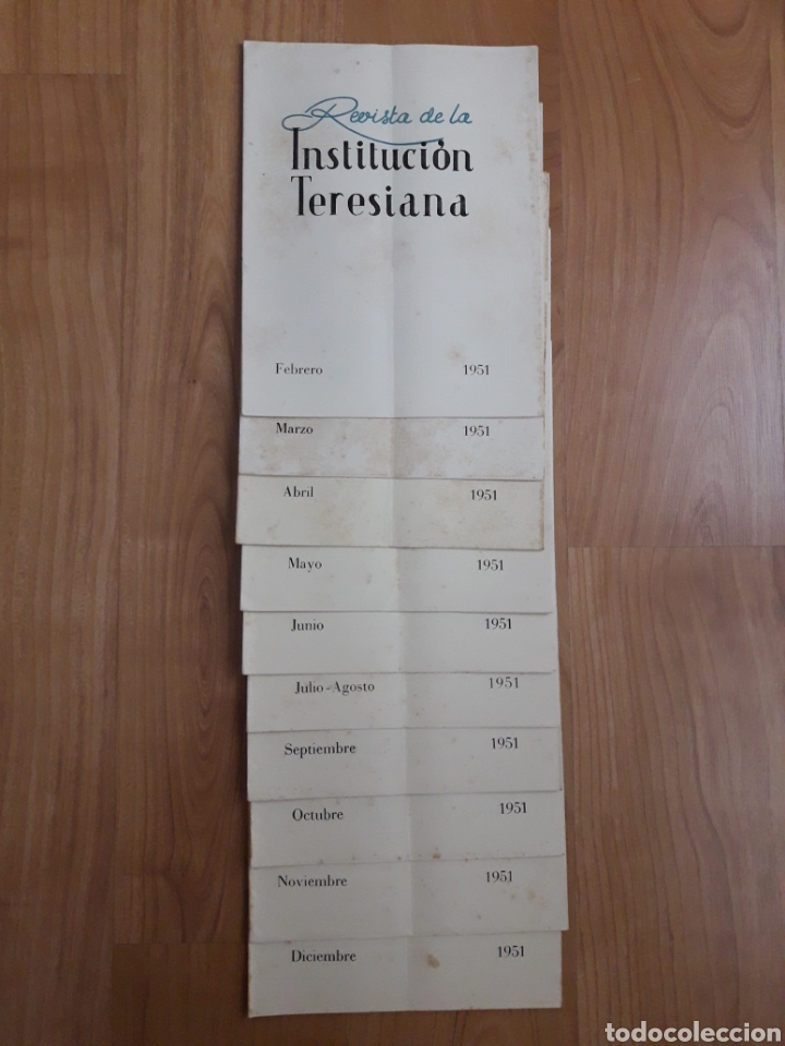 Collection Magazines and Newspapers: 10 N&Uacute;MEROS REVISTA DE LA INSTITUCI&Oacute;N TERESIANA. 1951. DE FEBRERO A DICIEMBRE.