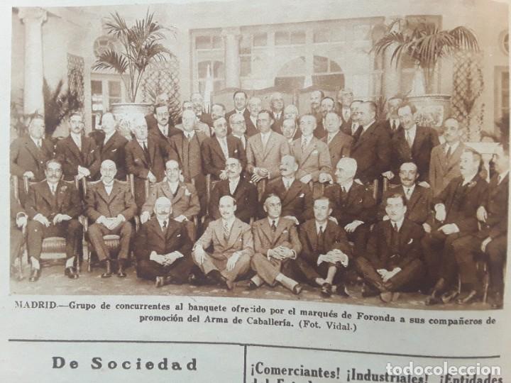 Sammeln von Zeitschriften und Zeitungen: BANQUETE OFRECIDO POR MARQUES DE FORONDA A SUS COMPA&Ntilde;EROS PROMOCION ARMA CABALLERIA HOJA A&Ntilde;O 1928