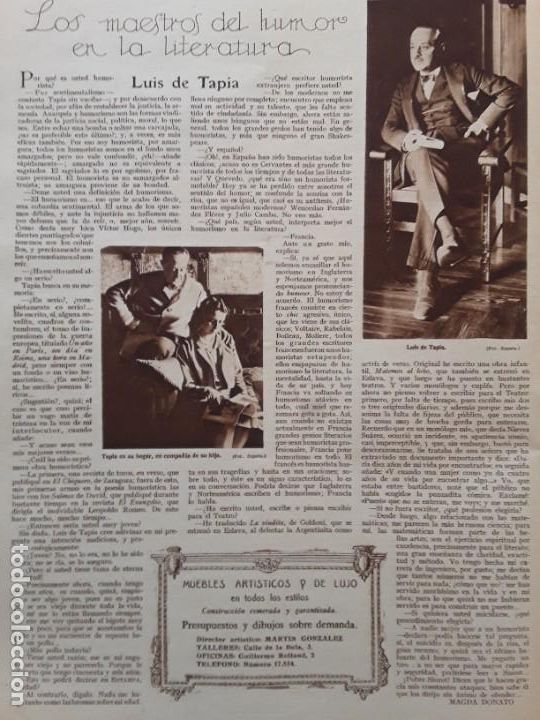 Collezionismo di Riviste e Giornali: LUIS DE TAPIA HUMORISTA HOJA A&Ntilde;O 1928
