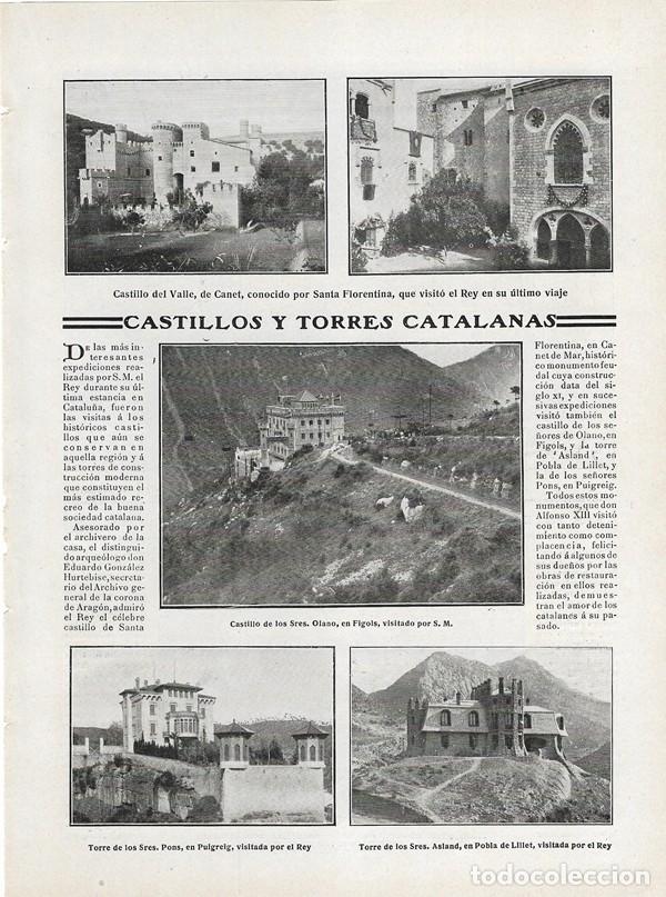 Coleccionismo de Revistas y Peri&oacute;dicos: 1908 HOJA REVISTA CATALU&Ntilde;A CASTILLOS Y TORRES CANET SANTA FLORENTINA FIGOLS PUIGREIG POBLA DE LILLET