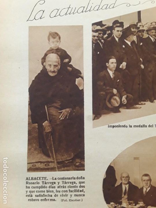Collection Magazines and Newspapers: ALBACETE ROSARIO TARREGA 102 A&Ntilde;OS EIBAR AZOLA AZCOITIA LEVANTADOR PIEDRA CEUTA TREN HOJA A&Ntilde;O 1928