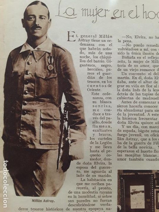 Sammeln von Zeitschriften und Zeitungen: EL GENERAL MILLAN ASTRAY Y SU MUJER 2 HOJAS A&Ntilde;O 1928