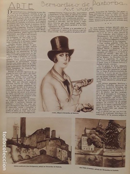 Coleccionismo de revistas y peri&oacute;dicos: PINTOR BERNARDINO DE PANTORBA Y PINTOR ALVE VALDEMI 2 HOJAS A&Ntilde;O 1928