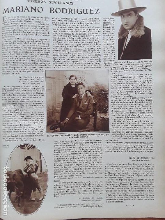 Sammeln von Zeitschriften und Zeitungen: MARIANO RODRIGUEZ TORERO SEVILLA 2 HOJAS A&Ntilde;O 1928