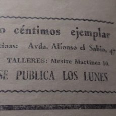 Coleccionismo de Revistas y Periódicos: 1933 HERCULES DE ALICANTE LAS FUERZAS HERCULANAS ALTAVOZ PERIODICO DEPORTIVO HERCULANO DE FUTBOL