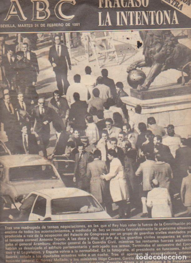 Coleccionismo de Revistas y Peri&oacute;dicos: ABC. Sevilla 24 Febrero 1981. Fracas&oacute; la Intentona