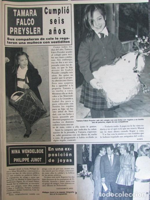 Coleccionismo de Revistas y Peri&oacute;dicos: RECORTE REVISTA HOLA N.&ordm; 2259 1989 MIGUEL BOS&Eacute;, TAMARA FALC&Oacute;, PAULA MOLINA