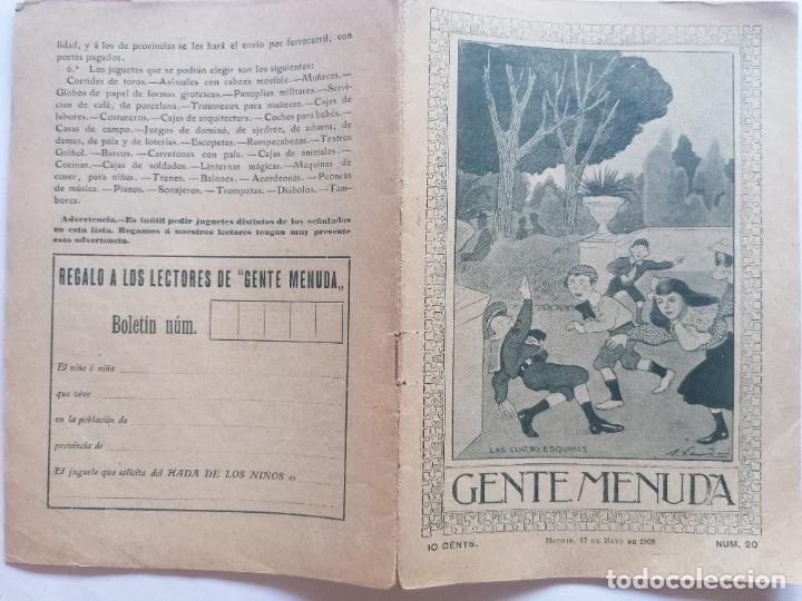 Collezionismo di Riviste e Giornali: REVISTA INFANTIL, GENTE MENUDA, N&ordm; 20, PERIODICO INFANTIL, MAYO 1908