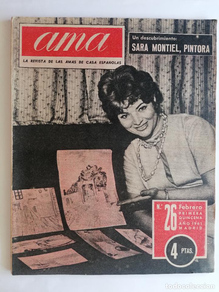 Collection Magazines and Newspapers: REVISTA AMA, N&ordm; 26, PORTADA SARA MONTIEL PINTORA, FEBRERO 1961