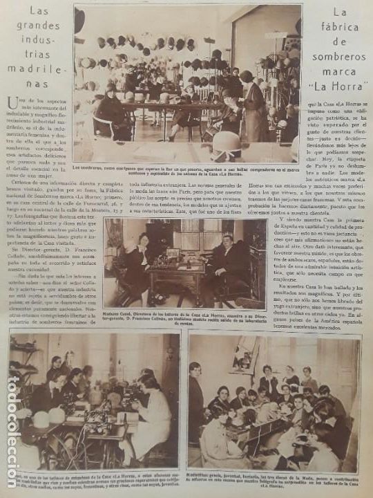 Collezionismo di Riviste e Giornali: FABRICA NACIONAL DE SOMBREROS MARCA LA HORRA MADRID GRANDES INDUSTRIAS REVISTA A&Ntilde;O 1928