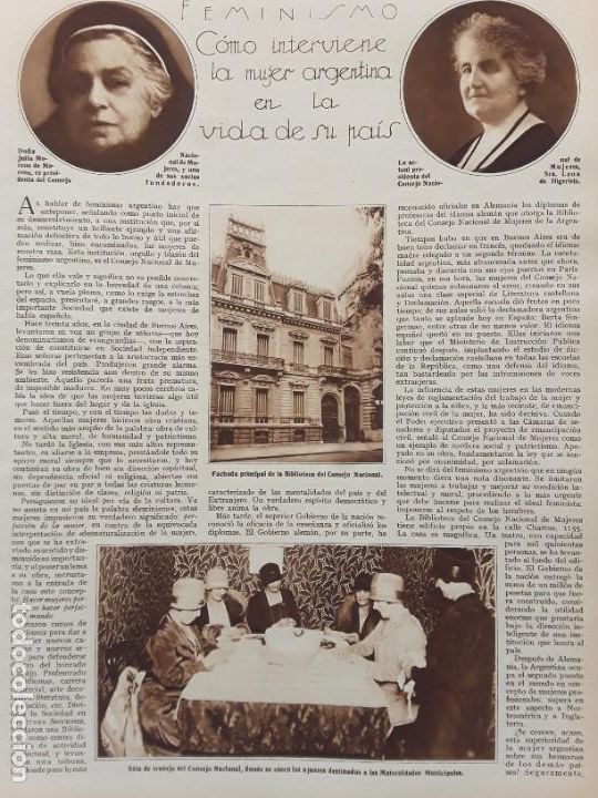 Sammeln von Zeitschriften und Zeitungen: FEMINISMO COMO INTERVIENE LA MUJER ARGENTINA EN LA VIDA DE SU PAIS 2 HOJAS REVISTA A&Ntilde;O 1928
