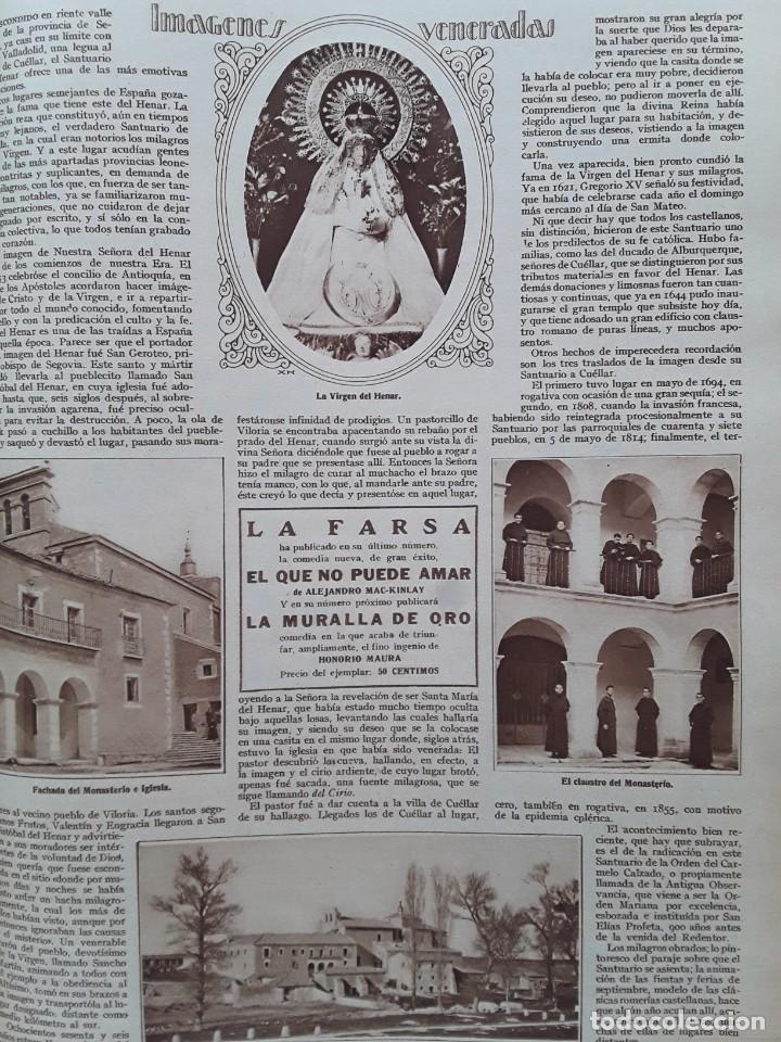 Collection Magazines and Newspapers: IMAGEN DE LA VIRGEN DEL HENAR CARMELITAS DE NUESTRA SE&Ntilde;ORA DEL HENAR SEGOVIA HOJA A&Ntilde;O 1928