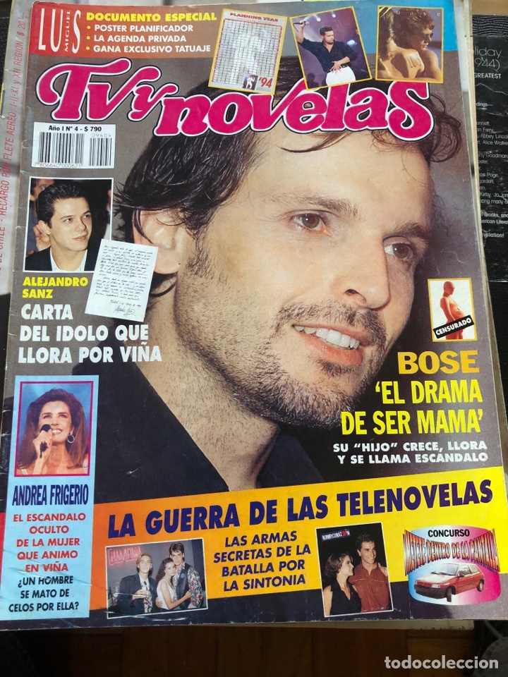 Coleccionismo de Revistas y Peri&oacute;dicos: Miguel Bos&eacute; Revista chilena TV y Novelas Alejandro Sanz