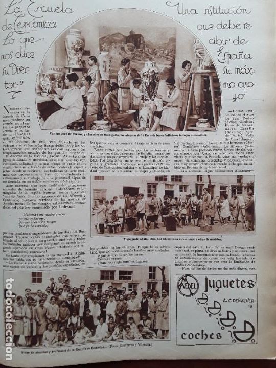 Collezionismo di Riviste e Giornali: LA ESCUELA DE CERAMICA DIRECTOR JACINTO ALCANTARA 2 HOJAS A&Ntilde;O 1928