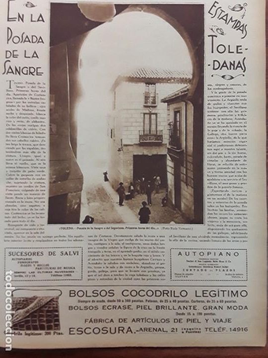 Sammeln von Zeitschriften und Zeitungen: POSADA DE LA SANGRE O DEL SEGOVIANO TOLEDO HOJA A&Ntilde;O 1928