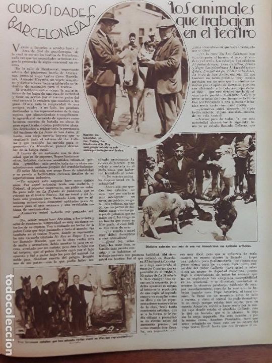 Collezionismo di Riviste e Giornali: LOS ANIMALES QUE TRABAJAN EN EL TEATRO BARCELONA HOJA A&Ntilde;O 1928