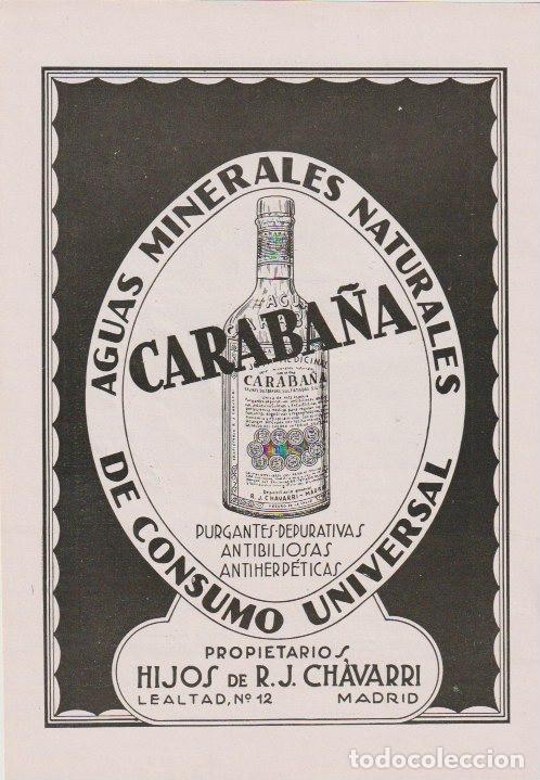 Coleccionismo de revistas y peri&oacute;dicos: Publicidad aguas minerales de CARABA&Ntilde;A - 1927
