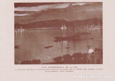 Coleccionismo de Revistas y Peri&oacute;dicos: * VIGO * La escuadra espa&ntilde;ola en la r&iacute;a, fiesta de la Virgen del Carmen - 1927