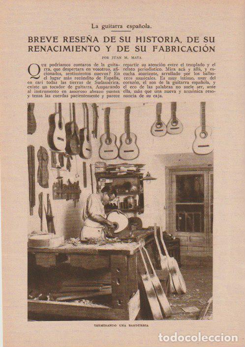Coleccionismo de Revistas y Peri&oacute;dicos: Guitarra: breve rese&ntilde;a de su historia, renacimiento y de su fabricaci&oacute;n / Juan A. Mata- 1927