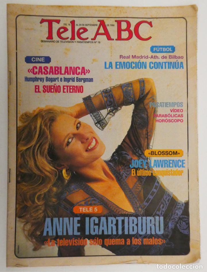 Coleccionismo de Revistas y Peri&oacute;dicos: TELE ABC. N&ordm; 19. EN PORTADA: ANNE IGARTIBURU.JOEY LAWRENCE. 18 SEPTIEMBRE 1994