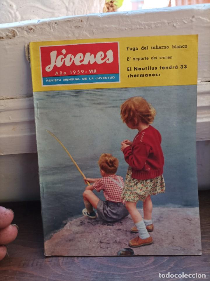 Coleccionismo de revistas y peri&oacute;dicos: REVISTA JOVENES - Agosto de 1959 - CON CENSURA ECLESIASTICA