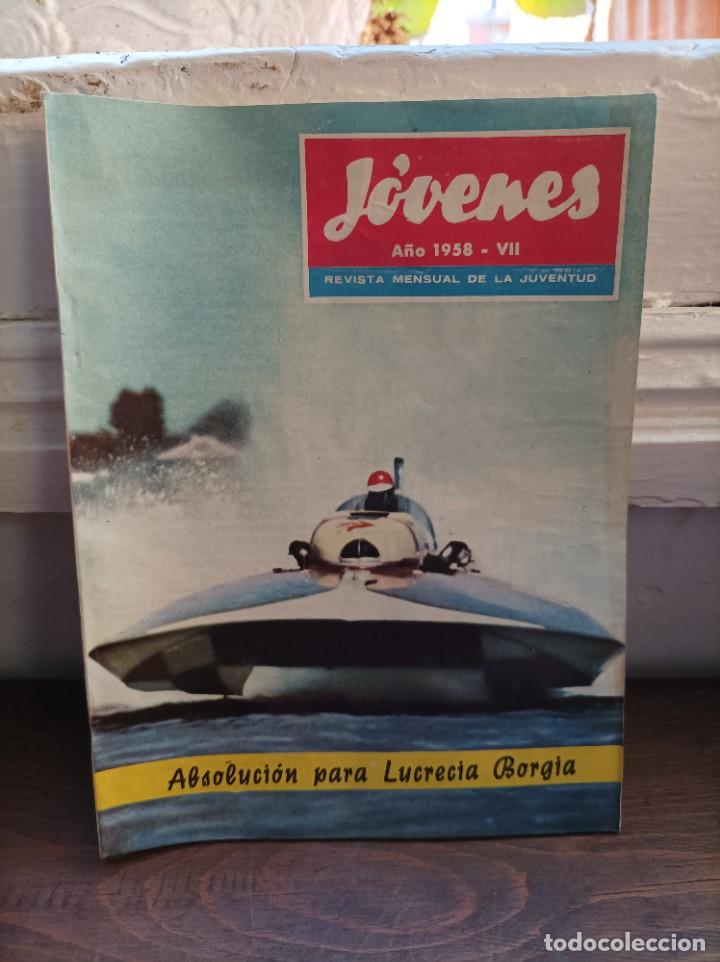 Coleccionismo de Revistas y Peri&oacute;dicos: REVISTA JOVENES - Julio de 1958 - CON CENSURA ECLESIASTICA