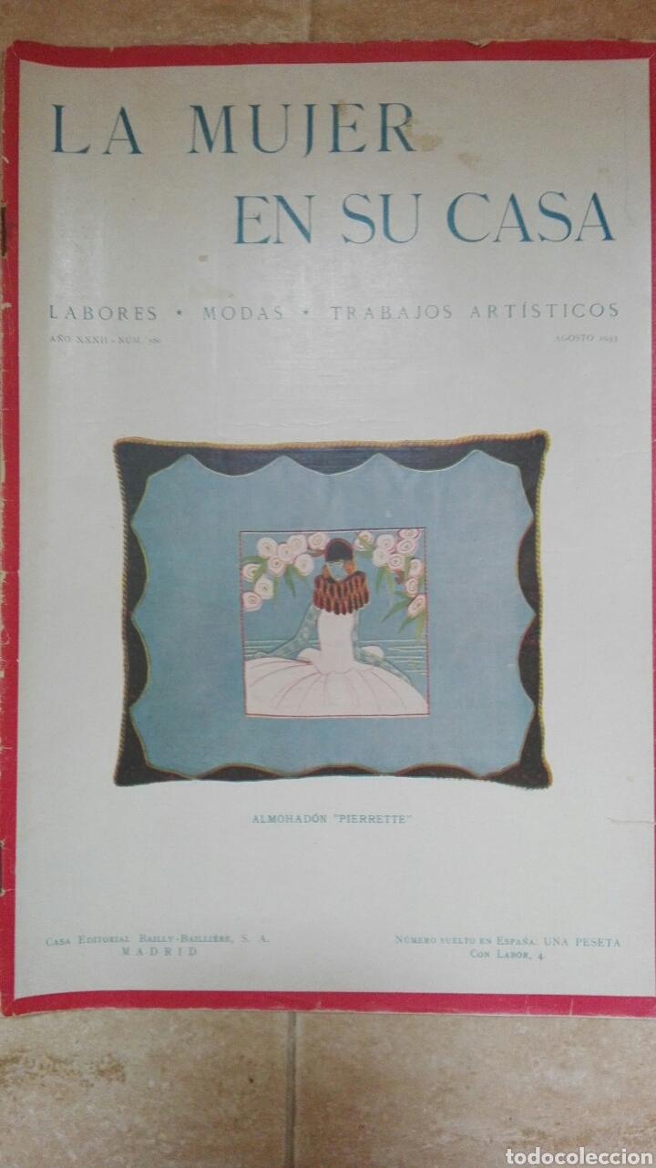 Coleccionismo de Revistas y Peri&oacute;dicos: Revista La Mujer en su Casa. Labores moda trabajos art&iacute;sticos n&deg;380 agosto 1933