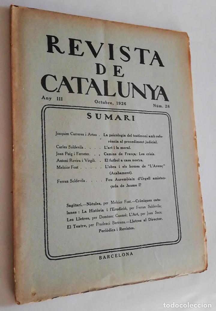Collezionismo di Riviste e Giornali: REVISTA DE CATALUNYA, ANY III, NUM. 28 DESEMBRE 1926